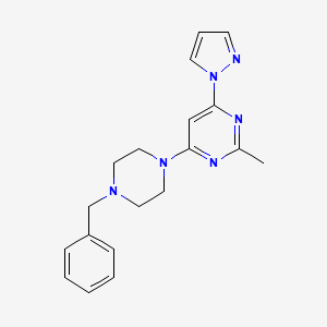 4-(4-benzylpiperazin-1-yl)-2-methyl-6-(1H-pyrazol-1-yl)pyrimidine