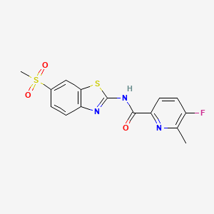 5-Fluoro-6-methyl-N-(6-methylsulfonyl-1,3-benzothiazol-2-yl)pyridine-2-carboxamide