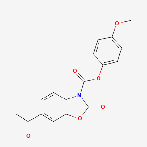 molecular formula C17H13NO6 B2825444 4-甲氧基苯基-6-乙酰-2-氧代-2,3-二氢-1,3-苯并噁唑-3-羧酸酯 CAS No. 1349070-58-1