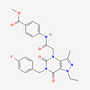 methyl 4-(2-(1-ethyl-6-(4-fluorobenzyl)-3-methyl-5,7-dioxo-6,7-dihydro-1H-pyrazolo[4,3-d]pyrimidin-4(5H)-yl)acetamido)benzoate