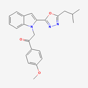 molecular formula C23H23N3O3 B2825456 2-(2-(5-isobutyl-1,3,4-oxadiazol-2-yl)-1H-indol-1-yl)-1-(4-methoxyphenyl)ethanone CAS No. 921551-75-9