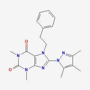 1,3-dimethyl-7-(2-phenylethyl)-8-(3,4,5-trimethyl-1H-pyrazol-1-yl)-2,3,6,7-tetrahydro-1H-purine-2,6-dione