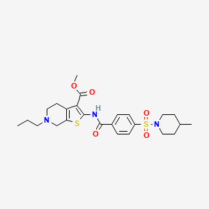 methyl 2-[[4-(4-methylpiperidin-1-yl)sulfonylbenzoyl]amino]-6-propyl-5,7-dihydro-4H-thieno[2,3-c]pyridine-3-carboxylate