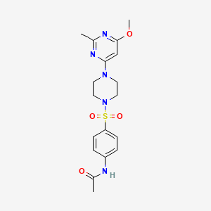 molecular formula C18H23N5O4S B2825463 N-(4-((4-(6-methoxy-2-methylpyrimidin-4-yl)piperazin-1-yl)sulfonyl)phenyl)acetamide CAS No. 946232-37-7