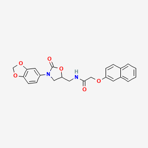 N-((3-(benzo[d][1,3]dioxol-5-yl)-2-oxooxazolidin-5-yl)methyl)-2-(naphthalen-2-yloxy)acetamide
