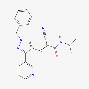 3-[1-benzyl-3-(pyridin-3-yl)-1H-pyrazol-4-yl]-2-cyano-N-(propan-2-yl)prop-2-enamide