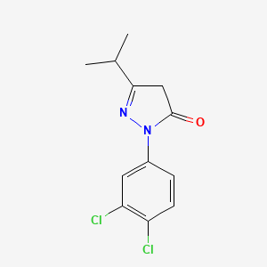 molecular formula C12H12Cl2N2O B2825477 2-(3,4-dichlorophenyl)-5-propan-2-yl-4H-pyrazol-3-one CAS No. 848606-71-3