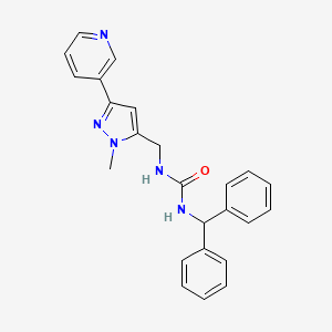 1-benzhydryl-3-((1-methyl-3-(pyridin-3-yl)-1H-pyrazol-5-yl)methyl)urea