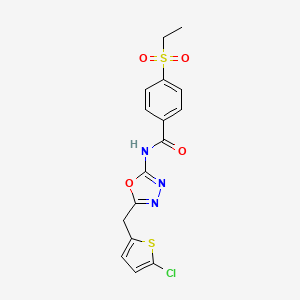 N-(5-((5-chlorothiophen-2-yl)methyl)-1,3,4-oxadiazol-2-yl)-4-(ethylsulfonyl)benzamide