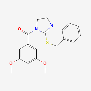 molecular formula C19H20N2O3S B2825481 (2-苄基硫基-4,5-二氢咪唑-1-基)-(3,5-二甲氧基苯基)甲酮 CAS No. 851863-84-8