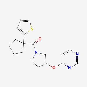 (3-(Pyrimidin-4-yloxy)pyrrolidin-1-yl)(1-(thiophen-2-yl)cyclopentyl)methanone