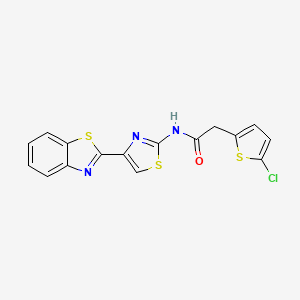 molecular formula C16H10ClN3OS3 B2825493 N-(4-(苯并[d]噻唑-2-基)噻唑-2-基)-2-(5-氯噻吩-2-基)乙酰胺 CAS No. 921839-94-3