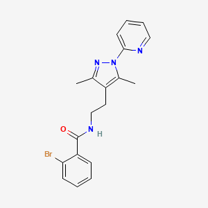 molecular formula C19H19BrN4O B2825498 2-bromo-N-(2-(3,5-dimethyl-1-(pyridin-2-yl)-1H-pyrazol-4-yl)ethyl)benzamide CAS No. 2034486-92-3