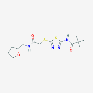 N-(5-((2-oxo-2-(((tetrahydrofuran-2-yl)methyl)amino)ethyl)thio)-1,3,4-thiadiazol-2-yl)pivalamide