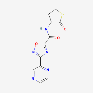 N-(2-oxotetrahydrothiophen-3-yl)-3-(pyrazin-2-yl)-1,2,4-oxadiazole-5-carboxamide