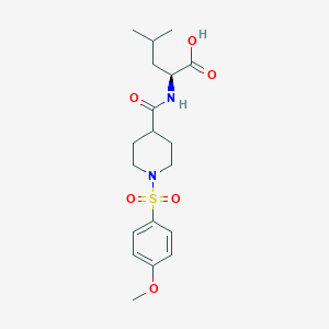(2S)-2-[[1-(4-methoxyphenyl)sulfonylpiperidine-4-carbonyl]amino]-4-methylpentanoic acid