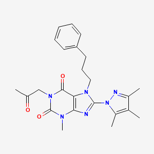 3-Methyl-1-(2-oxopropyl)-7-(3-phenylpropyl)-8-(3,4,5-trimethylpyrazol-1-yl)purine-2,6-dione