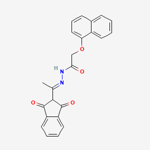 N'-[(1E)-1-(1,3-dioxo-2,3-dihydro-1H-inden-2-yl)ethylidene]-2-(naphthalen-1-yloxy)acetohydrazide