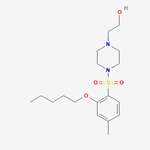 molecular formula C18H30N2O4S B2825528 4-(2-Hydroxyethyl)-1-[(4-methyl-2-pentyloxyphenyl)sulfonyl]piperazine CAS No. 1206152-95-5