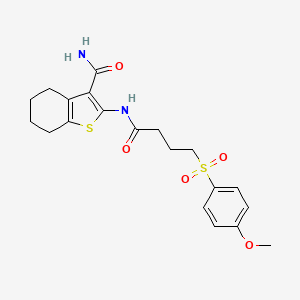 molecular formula C20H24N2O5S2 B2825530 2-(4-((4-Methoxyphenyl)sulfonyl)butanamido)-4,5,6,7-tetrahydrobenzo[b]thiophene-3-carboxamide CAS No. 923065-08-1