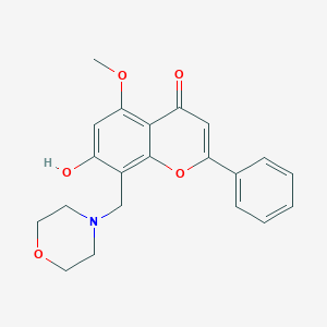 molecular formula C21H21NO5 B2825534 7-Hydroxy-5-methoxy-8-(morpholin-4-ylmethyl)-2-phenylchromen-4-one CAS No. 920445-66-5
