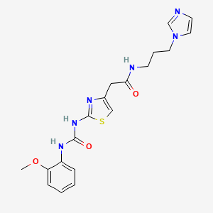 N-(3-(1H-imidazol-1-yl)propyl)-2-(2-(3-(2-methoxyphenyl)ureido)thiazol-4-yl)acetamide