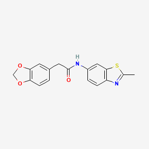 molecular formula C17H14N2O3S B2825538 2-(benzo[d][1,3]dioxol-5-yl)-N-(2-methylbenzo[d]thiazol-6-yl)acetamide CAS No. 922013-07-8