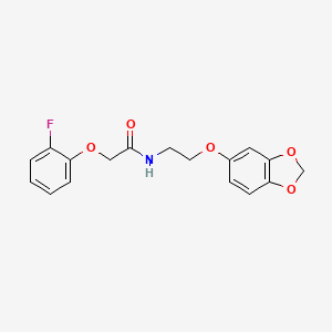 molecular formula C17H16FNO5 B2825540 N-(2-(苯并[d][1,3]二噁烷-5-氧基)乙基)-2-(2-氟苯氧基)乙酰胺 CAS No. 1172509-39-5