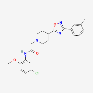 molecular formula C23H25ClN4O3 B2825542 N-(5-chloro-2-methoxyphenyl)-2-(4-(3-(m-tolyl)-1,2,4-oxadiazol-5-yl)piperidin-1-yl)acetamide CAS No. 1251567-86-8