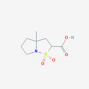 molecular formula C8H13NO4S B2825545 3a-Methylhexahydropyrrolo[1,2-b]isothiazole-2-carboxylic acid 1,1-dioxide CAS No. 2247102-42-5