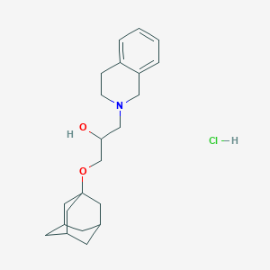 molecular formula C22H32ClNO2 B2825551 1-((3s,5s,7s)-adamantan-1-yloxy)-3-(3,4-dihydroisoquinolin-2(1H)-yl)propan-2-ol hydrochloride CAS No. 1185707-38-3