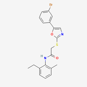 molecular formula C20H19BrN2O2S B2825566 2-((5-(3-bromophenyl)oxazol-2-yl)thio)-N-(2-ethyl-6-methylphenyl)acetamide CAS No. 1223939-46-5