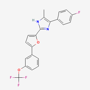 molecular formula C21H14F4N2O2 B2825571 5-(4-氟苯基)-4-甲基-2-[5-(3-(三氟甲氧基)苯基)-2-呋喃基]-1H-咪唑 CAS No. 1935723-16-2