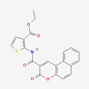 molecular formula C21H15NO5S B2825573 Ethyl 2-[(3-oxobenzo[f]chromene-2-carbonyl)amino]thiophene-3-carboxylate CAS No. 888413-11-4