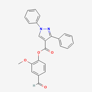 molecular formula C24H18N2O4 B2825575 (4-Formyl-2-methoxyphenyl) 1,3-diphenylpyrazole-4-carboxylate CAS No. 379218-76-5