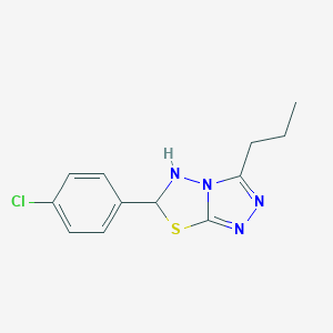 molecular formula C12H13ClN4S B282558 6-(4-Chlorophenyl)-3-propyl-5,6-dihydro[1,2,4]triazolo[3,4-b][1,3,4]thiadiazole 