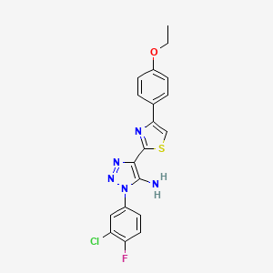 molecular formula C19H15ClFN5OS B2825591 1-(3-chloro-4-fluorophenyl)-4-[4-(4-ethoxyphenyl)-1,3-thiazol-2-yl]-1H-1,2,3-triazol-5-amine CAS No. 1251612-16-4