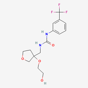 molecular formula C15H19F3N2O4 B2825592 1-((3-(2-Hydroxyethoxy)tetrahydrofuran-3-yl)methyl)-3-(3-(trifluoromethyl)phenyl)urea CAS No. 2310098-76-9