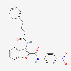 N-(4-nitrophenyl)-3-(4-phenylbutanamido)benzofuran-2-carboxamide