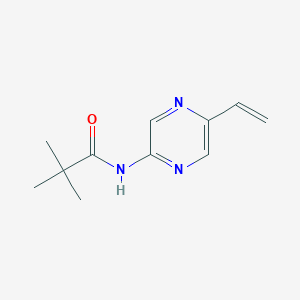 molecular formula C11H15N3O B2825596 N-(5-Ethenyl-2-pyrazinyl)-2,2-dimethyl-propanamide CAS No. 710322-81-9