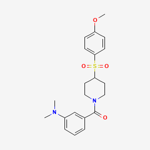 molecular formula C21H26N2O4S B2825597 (3-(二甲基氨基)苯基)(4-((4-甲氧基苯基)磺酰基)哌啶-1-基)甲酮 CAS No. 1704613-27-3