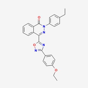 molecular formula C26H22N4O3 B2825599 4-[3-(4-ethoxyphenyl)-1,2,4-oxadiazol-5-yl]-2-(4-ethylphenyl)phthalazin-1(2H)-one CAS No. 1291845-10-7