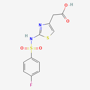 (2-{[(4-Fluorophenyl)sulfonyl]amino}-1,3-thiazol-4-yl)acetic acid