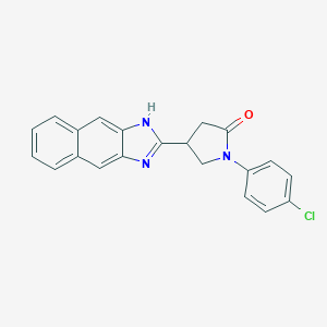 molecular formula C21H16ClN3O B282561 1-(4-chlorophenyl)-4-(1H-naphtho[2,3-d]imidazol-2-yl)-2-pyrrolidinone 