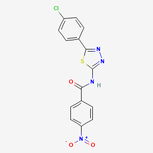 molecular formula C15H9ClN4O3S B2825614 N-[5-(4-chlorophenyl)-1,3,4-thiadiazol-2-yl]-4-nitrobenzamide CAS No. 104830-80-0