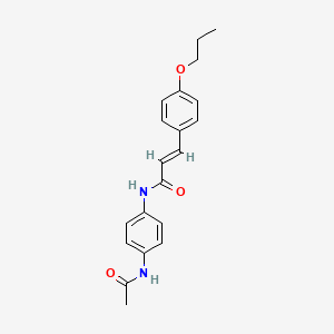 molecular formula C20H22N2O3 B2825619 (2E)-N-[4-(acetylamino)phenyl]-3-(4-propoxyphenyl)prop-2-enamide CAS No. 496036-88-5