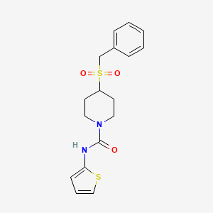 molecular formula C17H20N2O3S2 B2825623 4-(benzylsulfonyl)-N-(thiophen-2-yl)piperidine-1-carboxamide CAS No. 2034608-98-3