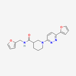 molecular formula C19H20N4O3 B2825640 1-(6-(furan-2-yl)pyridazin-3-yl)-N-(furan-2-ylmethyl)piperidine-3-carboxamide CAS No. 1202997-94-1