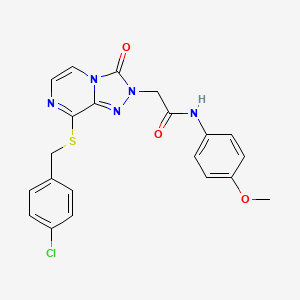 molecular formula C21H18ClN5O3S B2825646 1-(4-methylphenyl)-N-(3-{[5-(4-methylphenyl)-1,3,4-oxadiazol-2-yl]methoxy}phenyl)-5-oxopyrrolidine-3-carboxamide CAS No. 1251603-17-4