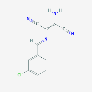 (E)-2-amino-3-{[(E)-(3-chlorophenyl)methylidene]amino}-2-butenedinitrile